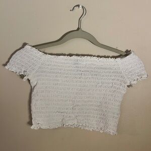 H&M White off-the-shoulder cropped top